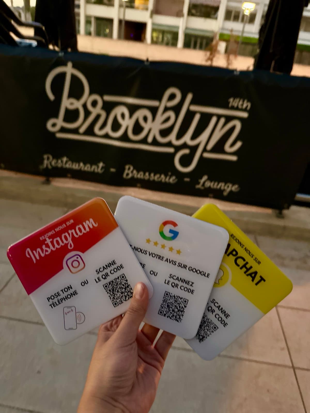 Plaquettes NFC chez Brooklyn Restaurant