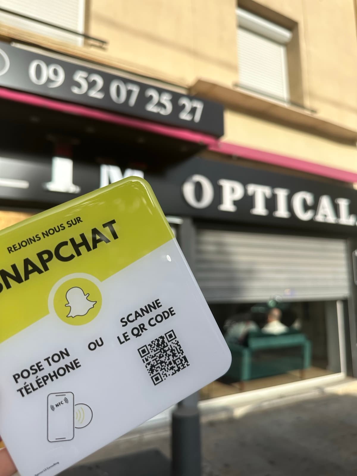 Plaquette NFC Snapchat chez IM Optical
